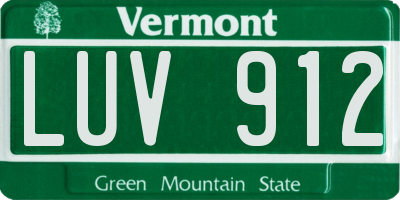 VT license plate LUV912