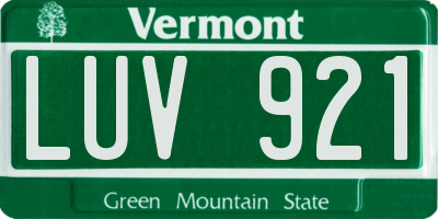 VT license plate LUV921