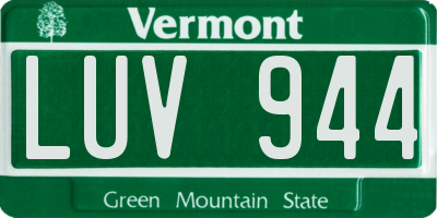 VT license plate LUV944