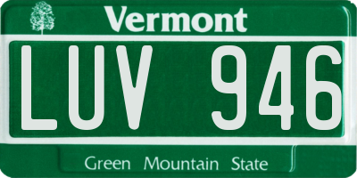 VT license plate LUV946