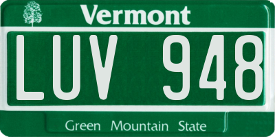 VT license plate LUV948