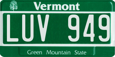 VT license plate LUV949