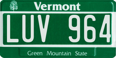 VT license plate LUV964