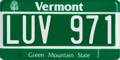 VT license plate LUV971
