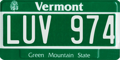 VT license plate LUV974
