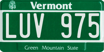 VT license plate LUV975
