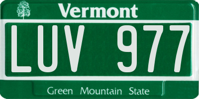 VT license plate LUV977