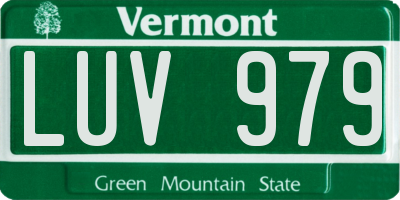 VT license plate LUV979