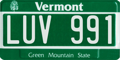 VT license plate LUV991