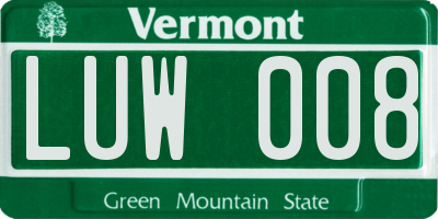 VT license plate LUW008