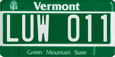 VT license plate LUW011