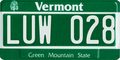 VT license plate LUW028