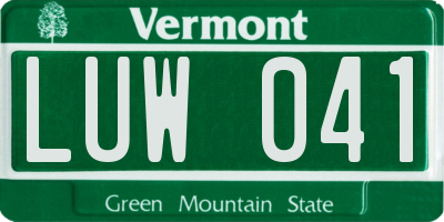 VT license plate LUW041
