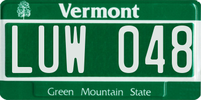 VT license plate LUW048