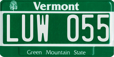 VT license plate LUW055