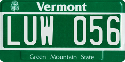 VT license plate LUW056