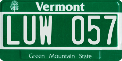 VT license plate LUW057