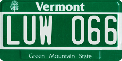 VT license plate LUW066