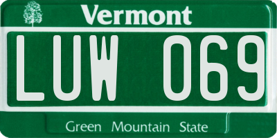 VT license plate LUW069