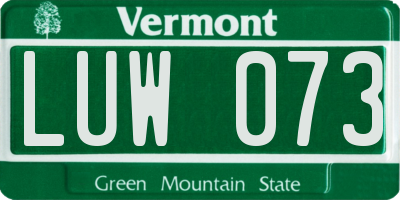 VT license plate LUW073
