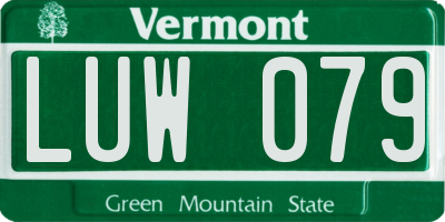 VT license plate LUW079