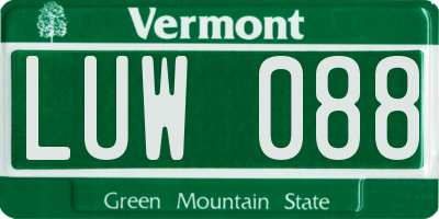 VT license plate LUW088