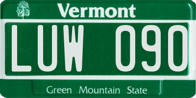 VT license plate LUW090