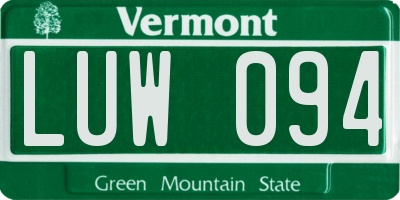 VT license plate LUW094