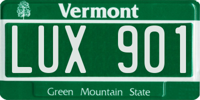VT license plate LUX901