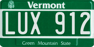 VT license plate LUX912