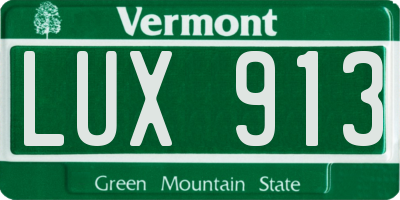 VT license plate LUX913