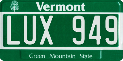 VT license plate LUX949