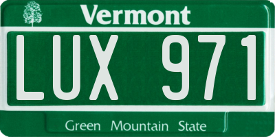 VT license plate LUX971