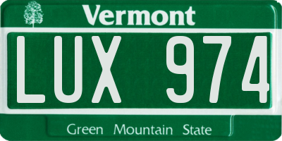 VT license plate LUX974