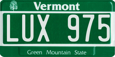 VT license plate LUX975