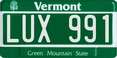 VT license plate LUX991
