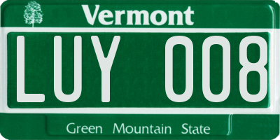 VT license plate LUY008
