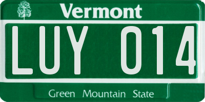 VT license plate LUY014