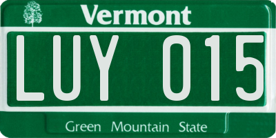 VT license plate LUY015