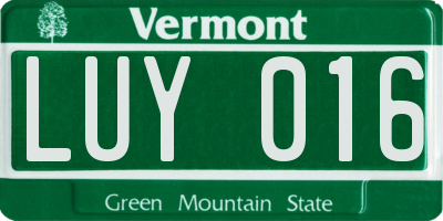 VT license plate LUY016