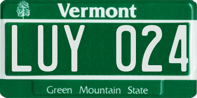 VT license plate LUY024