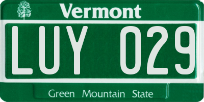 VT license plate LUY029