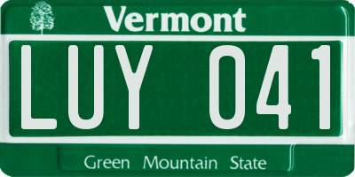 VT license plate LUY041