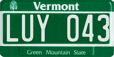 VT license plate LUY043