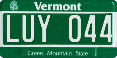 VT license plate LUY044