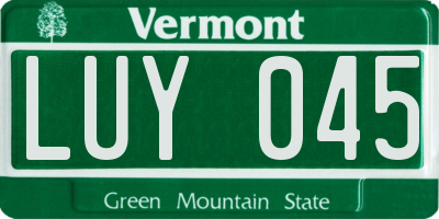 VT license plate LUY045