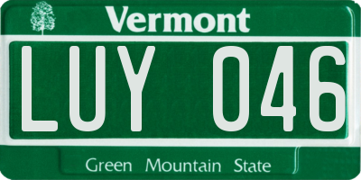 VT license plate LUY046