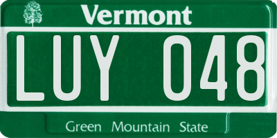 VT license plate LUY048