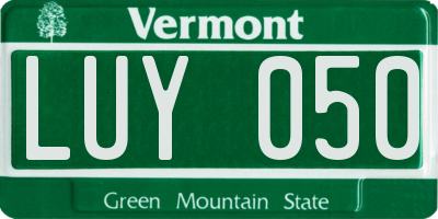 VT license plate LUY050