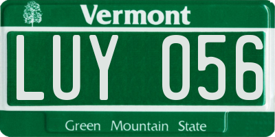 VT license plate LUY056